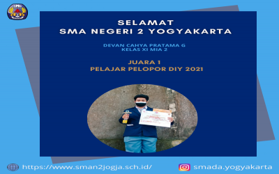 SMA NEGERI 2 YOGYAKARTA JUARA 1 PELAJAR PELOPOR DIY 2021.